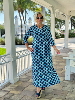 BLUE MEDALLION ELBOW MAXI