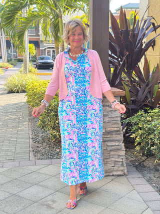 SPLASH OF PINK  MAXI DRESS