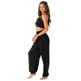 Black Harem Pants + Oasis Crop Top Set