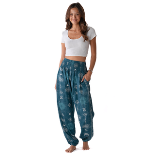 Cosmic Teal Harem Pants