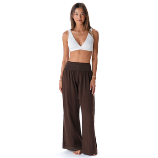 Espresso Wide Leg Cotton Pants