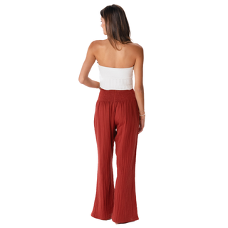 Seaside Spice Wide Leg Cotton Pants