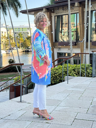 ETHYL OCEAN SPLASH CARDIGAN