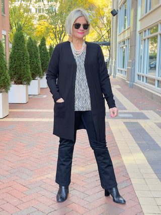 LULU-B BLACK CASHMERE  CARDIGAN