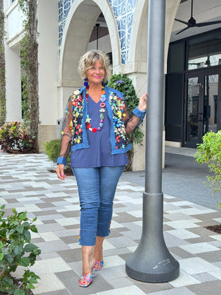 AFTERNOON DENIM LACE JACKET