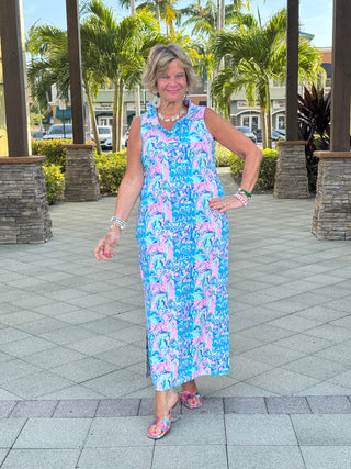 SPLASH OF PINK  MAXI DRESS