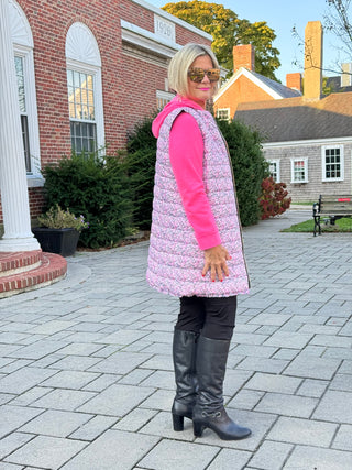 HOT PINK WAFFLE HOODIE FULL ZIPPER JACKET