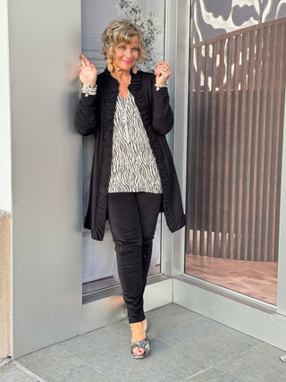 LULU-B ROUGED BLACK CARDIGAN