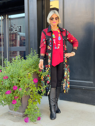 AFTERNOON AT THE GARDEN LACE BLACK DUSTER