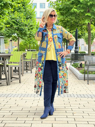 AFTERNOON AT THE GARDEN LACE NAVY DUSTER