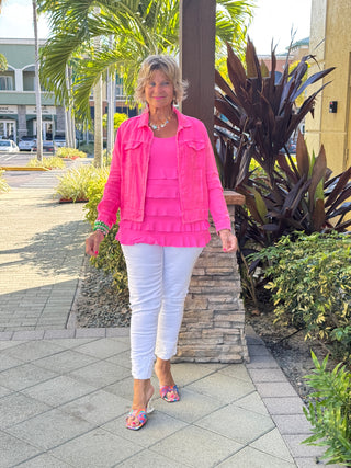 KEY WEST LINEN HOT PINK JACKET