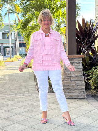 KEY WEST CLEAR PINK LINEN JACKET