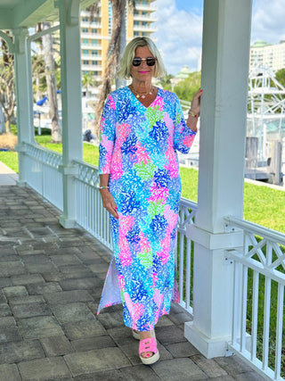 SALINA  REEF ELBOW MAXI DRESS