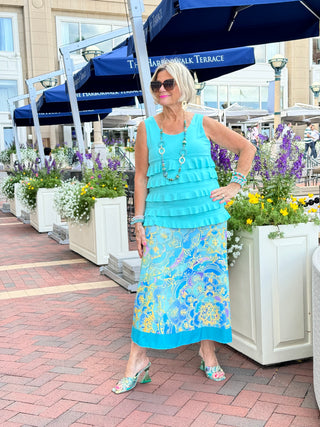 TROPICAL AQUA MARINE SKIRT