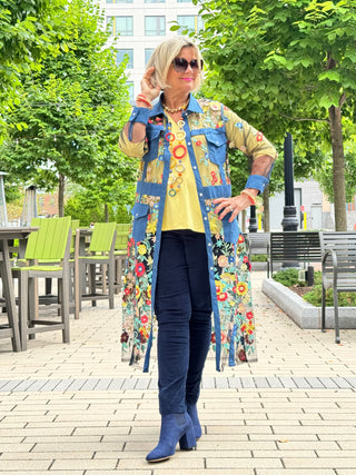 AFTERNOON AT THE GARDEN LACE NAVY DUSTER