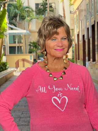 PINK ALL YOU NEED IS LOVE SWEATER