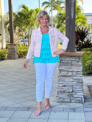 KEY WEST FROSTED PINK LINEN JACKET