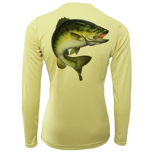 Texas Freshwater Born Largemouth Bass Women's Long Sleeve UPF 50+ Dry-Fit Shirt