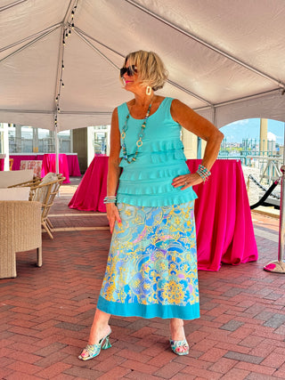 TROPICAL AQUA MARINE SKIRT