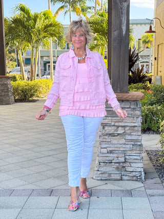 KEY WEST CLEAR PINK LINEN JACKET