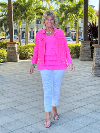 KEY WEST LINEN HOT PINK JACKET