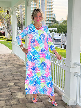 SALINA  REEF ELBOW MAXI DRESS