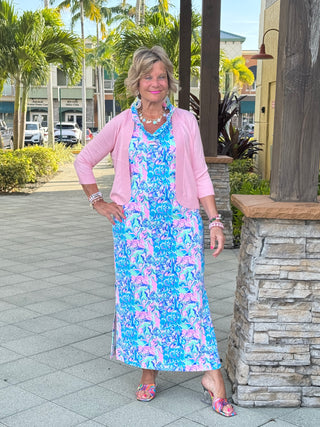 SPLASH OF PINK  MAXI DRESS