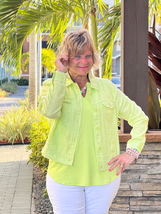 KEY WEST LIME LINEN JACKET