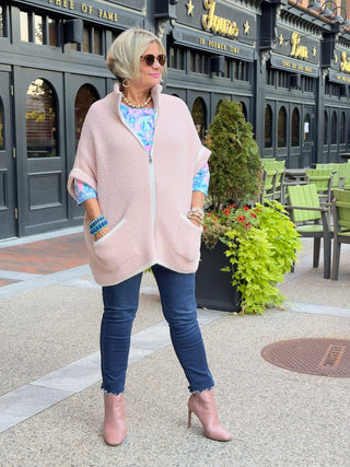 AUTUMN PINK ZIPPER JACKET