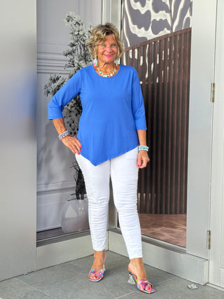 BLU ASYMMETRIC BLUE TOP