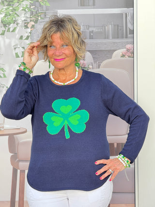 NAVY SHAMROCK SWEATER PREORDER