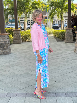 SPLASH OF PINK  MAXI DRESS