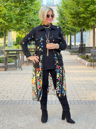 AFTERNOON AT THE GARDEN LACE BLACK DUSTER