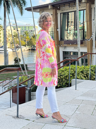 ETHYL PINK WATERCOLOR CARDIGAN