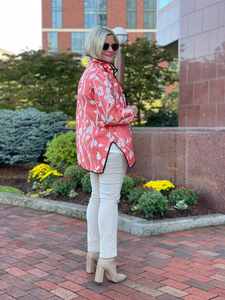 CORAL SHADES OF FALL REVERSIBLE JACKET