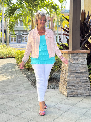 KEY WEST FROSTED PINK LINEN JACKET