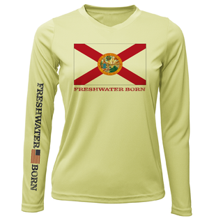 Florida Flag Freshwater Born Women's Long Sleeve UPF 50+ Dry-Fit Shirt