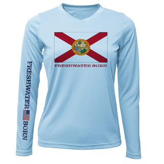 Florida Flag Freshwater Born Women's Long Sleeve UPF 50+ Dry-Fit Shirt