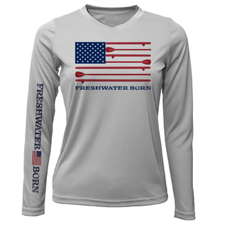 Florida Freshwater Born SUP Flag Women's Long Sleeve UPF 50+ Dry-Fit Shirt