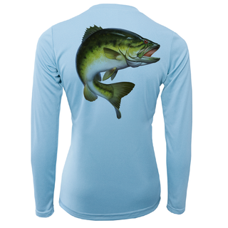 Texas Freshwater Born Largemouth Bass Women's Long Sleeve UPF 50+ Dry-Fit Shirt