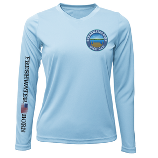 Michigan Freshwater Born "Surrender The Booty" Women's Long Sleeve UPF 50+ Dry-Fit Shirt