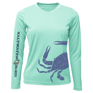 Blue Crab Wrap Women's Long Sleeve UPF 50+ Dry-Fit Shirt