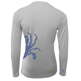 Blue Crab Wrap Women's Long Sleeve UPF 50+ Dry-Fit Shirt