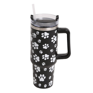 Dog Paw Black Printed 40oz Stainless SteeL tumbler