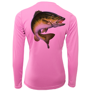 Texas Freshwater Born Largemouth Bass Women's Long Sleeve UPF 50+ Dry-Fit Shirt