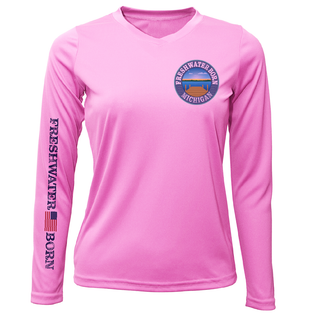 Michigan Freshwater Born Smallmouth Bass Women's Long Sleeve UPF 50+ Dry-Fit Shirt