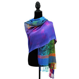 Colorful Elephant Printed Pashmina Scarf Shawl