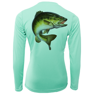 Michigan Freshwater Born Largemouth Bass Women's Long Sleeve UPF 50+ Dry-Fit Shirt