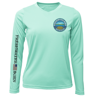 Michigan Freshwater Born "Surrender The Booty" Women's Long Sleeve UPF 50+ Dry-Fit Shirt