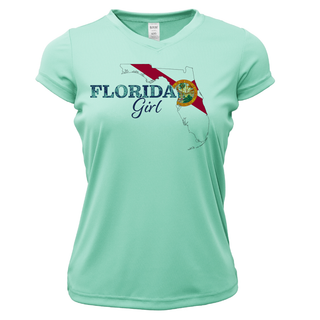 Dunedin Florida Girl Women's Short Sleeve UPF 50+ Dry-Fit Shirt